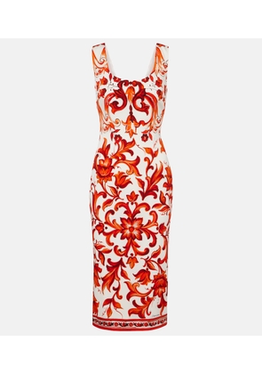 Dolce&Gabbana Majolica silk-blend charmeuse midi dress
