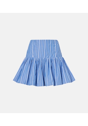 Ganni Striped cotton poplin miniskirt