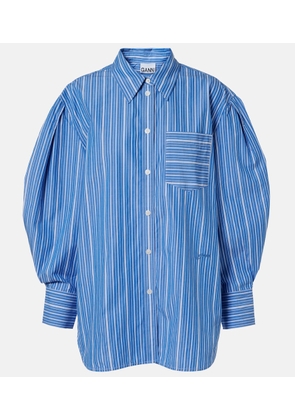 Ganni Striped oversized cotton poplin shirt