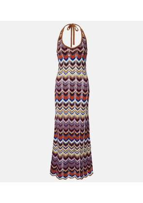 Faithfull Elisa chevron crochet cotton-blend maxi dress