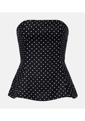 Faithfull Petro polka-dot peplum linen top