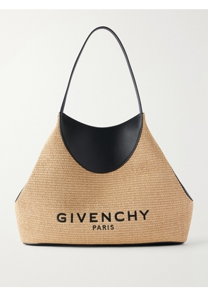 Givenchy - Facet Embroidered Leather-trimmed Raffia Tote - Neutrals - One size
