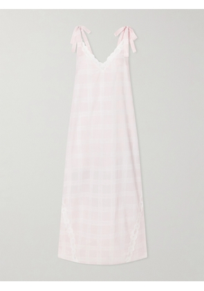 Posse - Marylin Gingham Lace-trimmed Cotton Maxi Dress - Multi - xx small,x small,small,medium,large,x large
