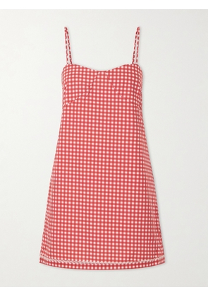 Posse - Lindie Gingham Cotton Mini Dress - Red - xx small,x small,small,medium,large,x large,xx large