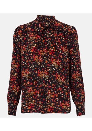 Gucci Bow-detail floral silk blouse