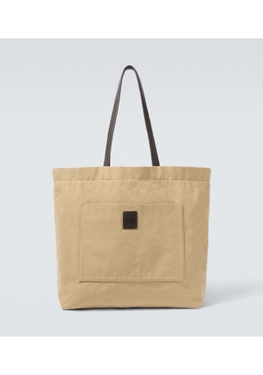 The Row Tori leather-trimmed canvas tote bag