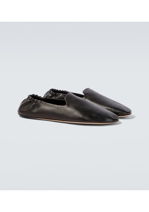The Row Casa leather slip-on shoes