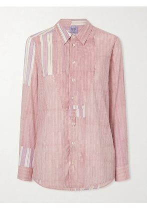 Thierry Colson - Baptiste Striped Cotton-voile Shirt - Pink - x small,small,medium,large,x large