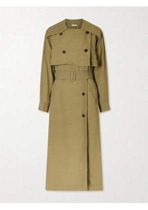 Co - Double-breasted Belted Drill Trench Coat - Neutrals - x small,small,medium,large