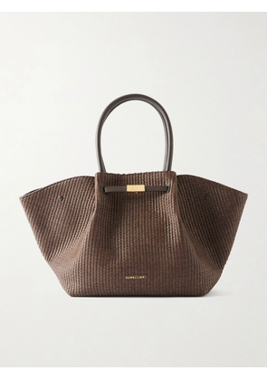 DeMellier - The New York Large Leather-trimmed Raffia Tote - Brown - One size