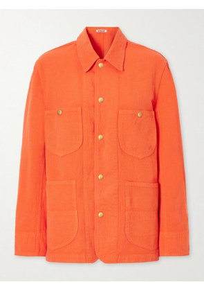 Auralee - Wool, Cotton And Linen-blend Jacket - Orange - 0,1,2
