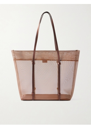 Maryam Nassir Zadeh - Bonita Leather-trimmed Mesh Tote - Brown - One size