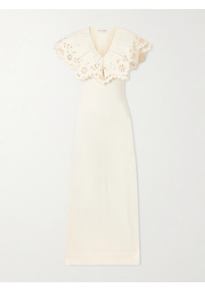 Altuzarra - Penrose Broderie Anglaise-trimmed Jersey Maxi Dress - White - x small,small,medium,large,x large