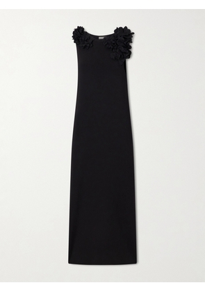 Altuzarra - Floral-appliquéd Jersey Maxi Dress - Black - x small,small,medium,large,x large