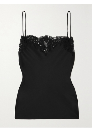 Stella McCartney - Lace-trimmed Satin Camisole - Black - IT34,IT36,IT38,IT40,IT42,IT44,IT46,IT48,IT50
