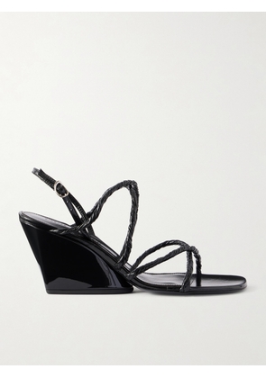 Proenza Schouler - Twist Slant Leather Wedge Sandals - Black - IT36,IT36.5,IT37,IT37.5,IT38,IT38.5,IT39,IT39.5,IT40,IT40.5,IT41,IT41.5,IT42