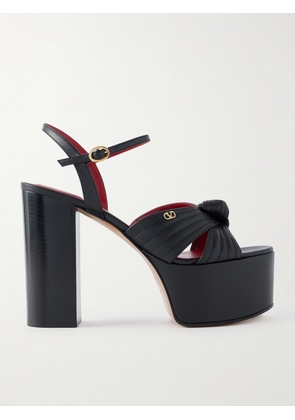 Valentino Garavani - Crasher 125 Leather Platform Sandals - Black - IT35,IT36,IT37,IT38,IT39,IT39.5,IT40,IT41,IT42