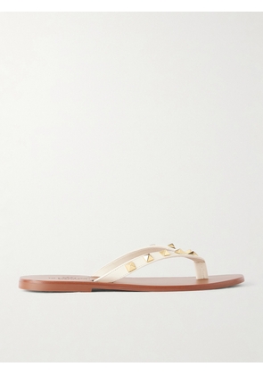 Valentino Garavani - Rockstud Leather Thong Sandals - Neutrals - IT35,IT36,IT37,IT37.5,IT38,IT38.5,IT39,IT39.5,IT40,IT40.5,IT41,IT41.5,IT42