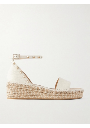 Valentino Garavani - Rockstud Double Leather Espadrillas Sandals - Neutrals - IT36,IT37,IT38,IT39,IT40,IT41,IT42