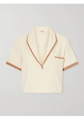 Johanna Ortiz - Terry Cropped Cotton-blend Terry Top - Neutrals - x small,small,medium,large,x large