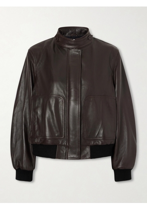 Nour Hammour - Rios Ribbed Leather Jacket - Brown - FR 34,FR 36,FR 38,FR 40,FR 42,FR 44