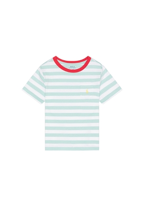 Polo Ralph Lauren Short Sleeve Jersey Knit Striped T-shirt in Baby Blue. Size 2. Also in 3, 5, 6.