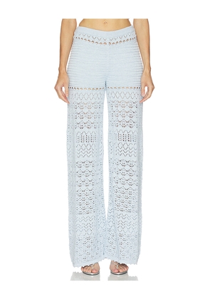 retrofete Ornelie Crochet Pant in Blue. Size XXS. Also in XS, S, M, L.