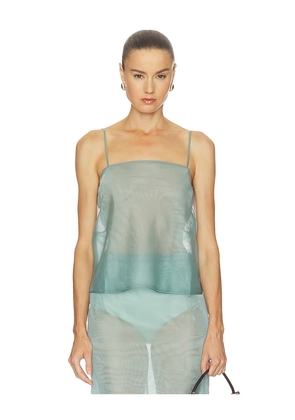 RENGGLI Organza Cami Top in Teal. Size XS. Also in S, M, L, XL.