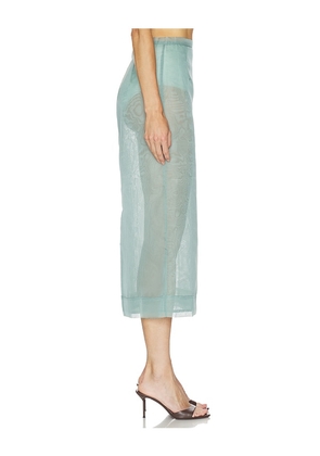 RENGGLI Organza Pencil Skirt in Teal. Size XS. Also in M, L.