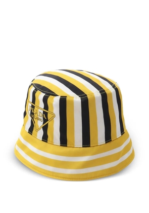 Prada Pre-Owned 2010s Re-Nylon striped bucket hat - Yellow