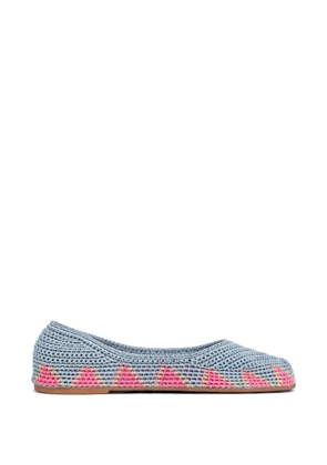 SLO_HAND_MADE crochet geometric-pattern ballet flats - Grey