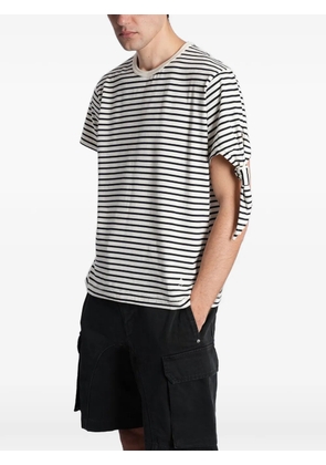 JW Anderson striped tie-sleeve T-shirt - Neutrals