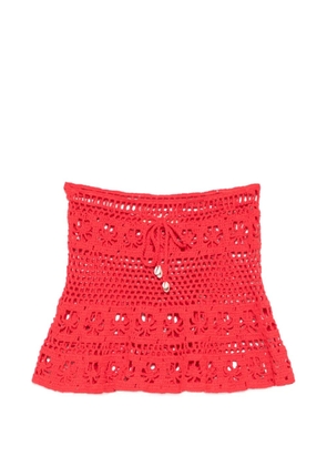 TERRY PUESTO crochet-knit skirt - Red