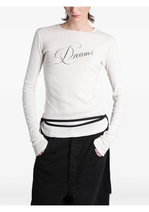 Ann Demeulemeester Fiene ribbed-knit long-sleeve T-shirt - White