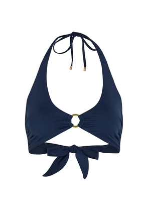 AWAY THAT DAY ring-detail halterneck bikini top - Blue
