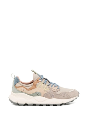FLOWER MOUNTAIN perforated panelled sneakers - Neutrals