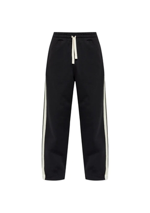 Palm Angels side-stripe logo-print wide-leg cotton track pants - Black