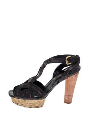 Prada Pre-Owned espadrille platform sandals - Black
