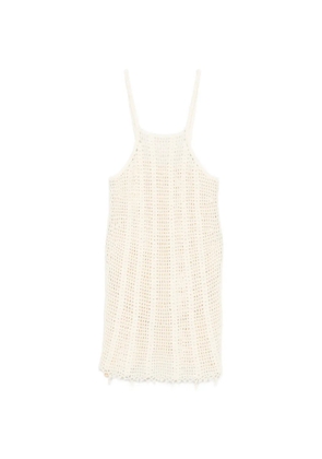 TERRY PUESTO crochet-knit mini dress - Neutrals