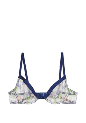 Fleur Du Mal embroidered demi bra - Blue