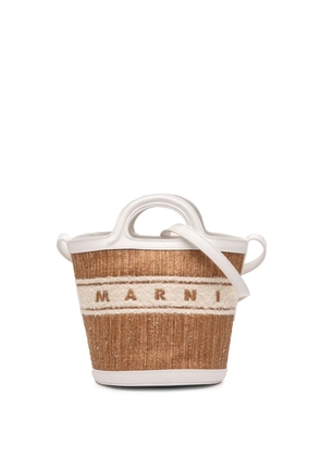 Marni Pre-Owned 2010-2026 Small Embroidered Raffia Cotton and Calfskin Tropicalia Bag satchel - Brown