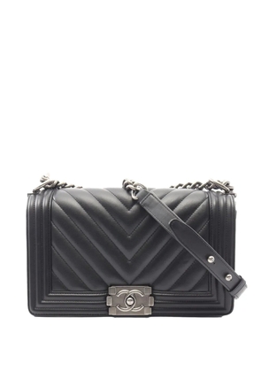 CHANEL Pre-Owned 2018-2019 Small Chevron Lambskin Boy Flap crossbody bag - Black
