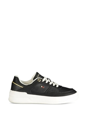 Tommy Hilfiger gold-accented leather sneakers - Black