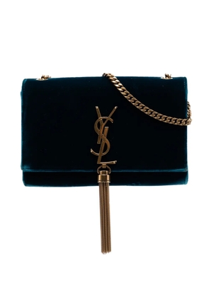 Saint Laurent Pre-Owned 2013-2026 Small Velvet Monogram Kate Tassel crossbody bag - Blue