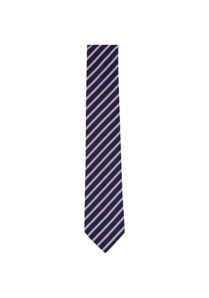 Zegna diagonal-stripe silk tie - Blue
