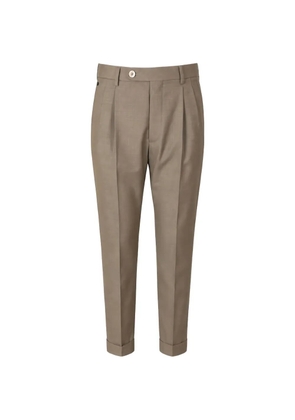 Gta pleated turn-up trousers - Brown