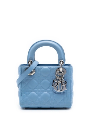 Christian Dior Pre-Owned 2014 Mini Lambskin Cannage Lady Dior satchel - Blue