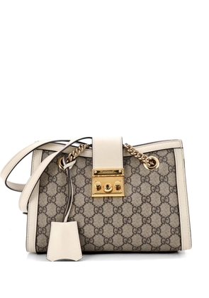 Gucci Pre-Owned Padlock Chain Tote GG Coated Canvas with Leather Small shoulder bag - Brown