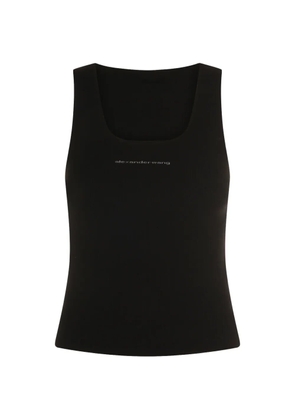 Alexander Wang ribbed-knit logo-print tank top - Black