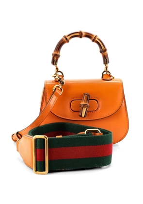 Gucci Pre-Owned Bamboo 1947 Top Handle Bag Leather Mini shoulder bag - Orange